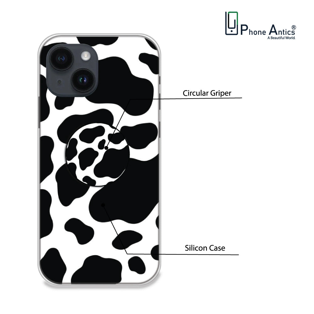 Cow Print - Silicone Grip Case For Apple iPhone Models - iPhone 13 infographic