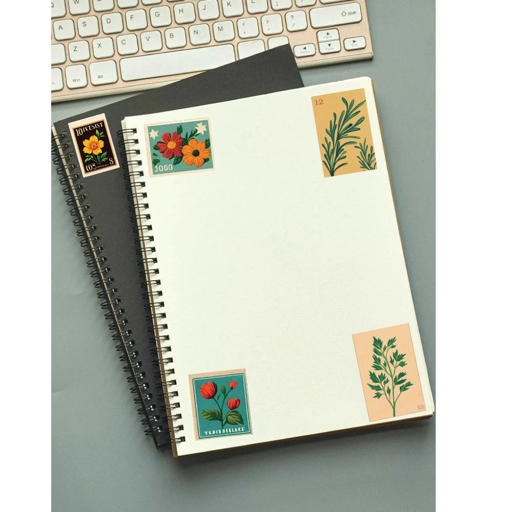 Vintage Floral Stickers Pack – 42+ Botanical Aesthetic Stickers Infographic
