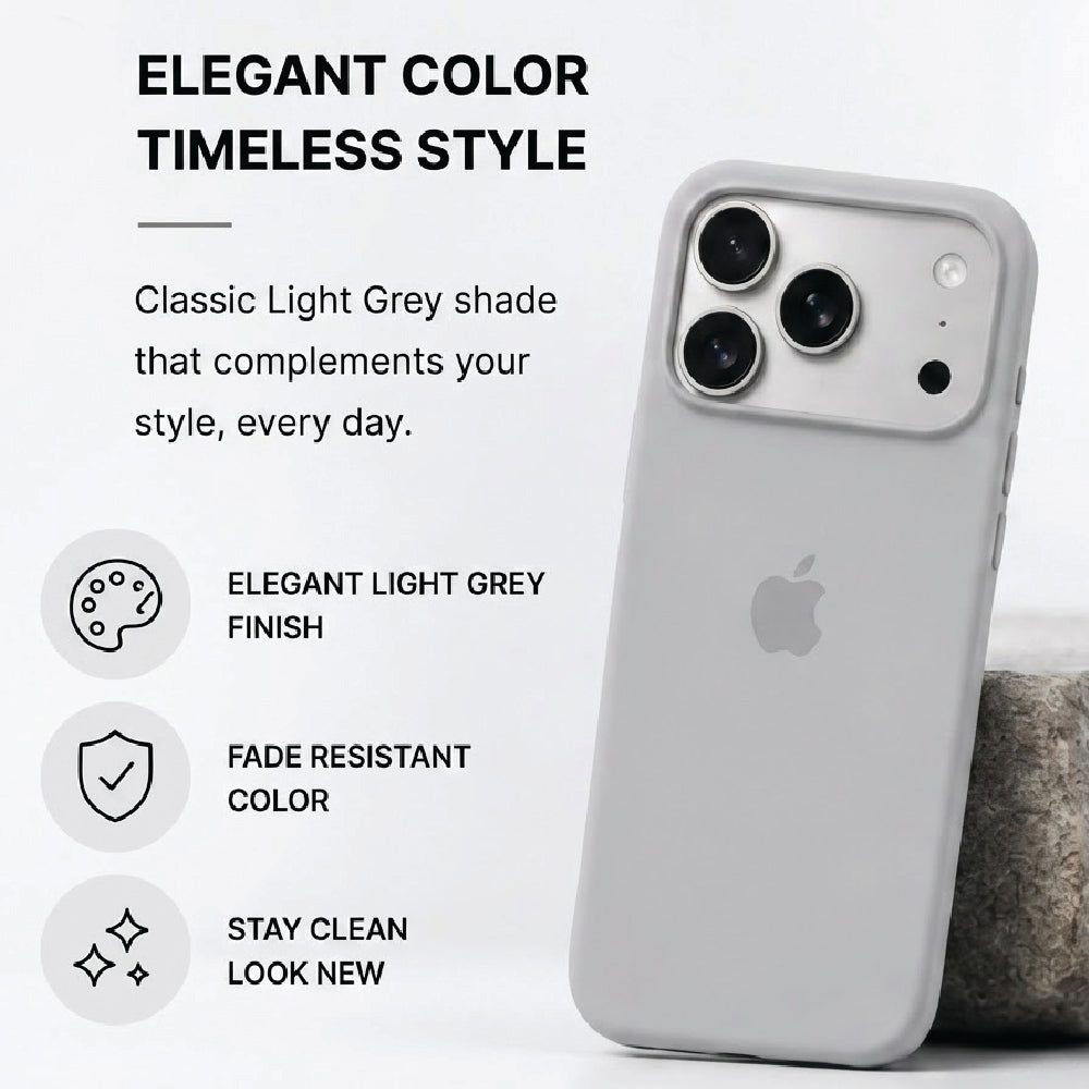 Grey Liquid Silicone Case For Apple iPhone Models