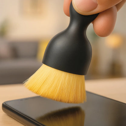 Multipurpose Equipment Cleaning Brush with Protective Case – Soft Bristles for Dust & Debris Infographic