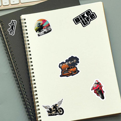 Car and Bike Sticker Bundle – 42 Waterproof Aesthetic Stickers for Phone Cases, Clear Covers, Journals, Scrapbooks & More