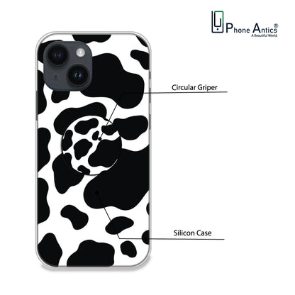 Cow Print - Silicone Grip Case For Apple iPhone Models - iPhone 14 infographic