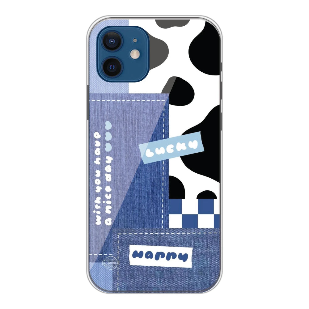 Cow Print Collage - Silicone  Case For Apple iPhone Models Apple iPhone  12