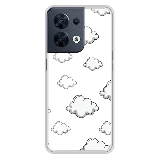 Clouds - Clear Printed Silicon Case For Oppo Models