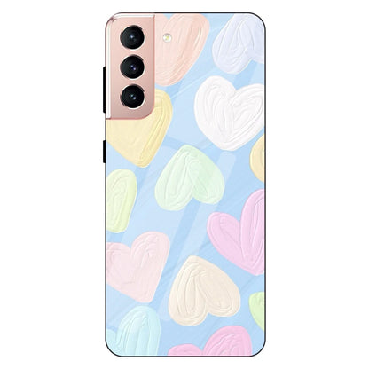 Pastel Hearts - Glass Case For Samsung Models