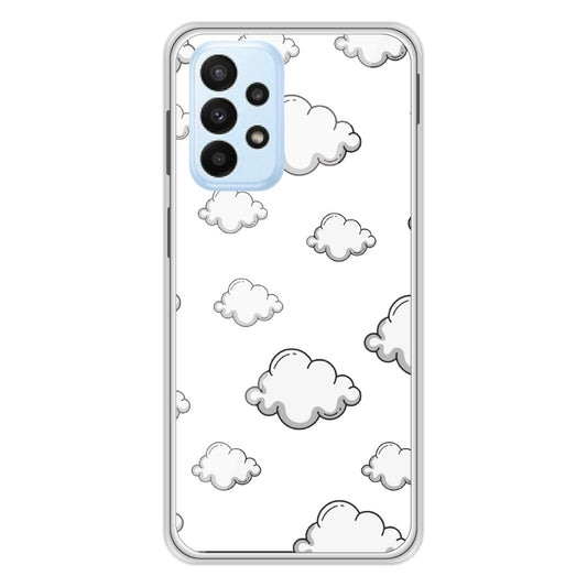 Clouds - Clear Printed Silicone Case For Samsung Models