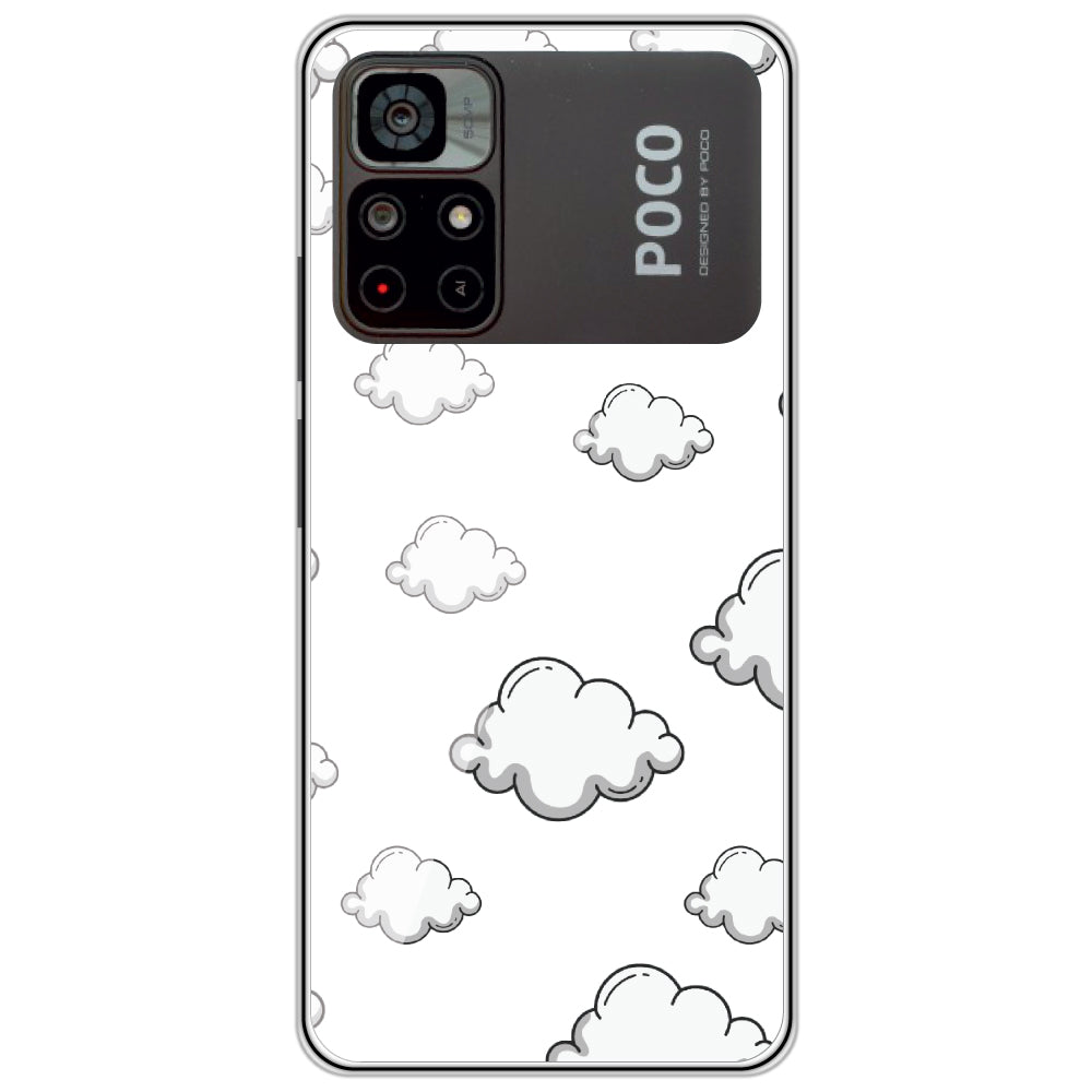 Clouds - Clear Printed Silicone Case For Poco Models