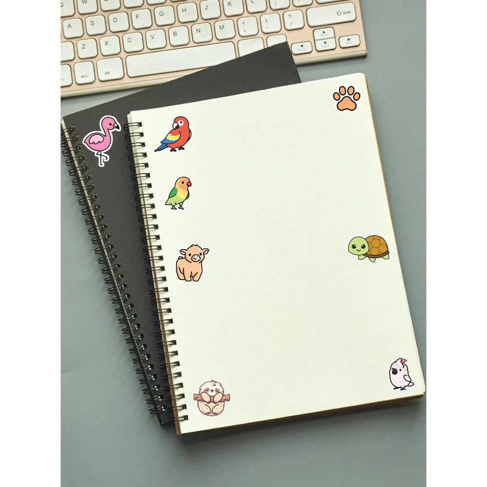 Cute Animal Stickers Pack – 42+ Kawaii Cartoon Stickers Infographic