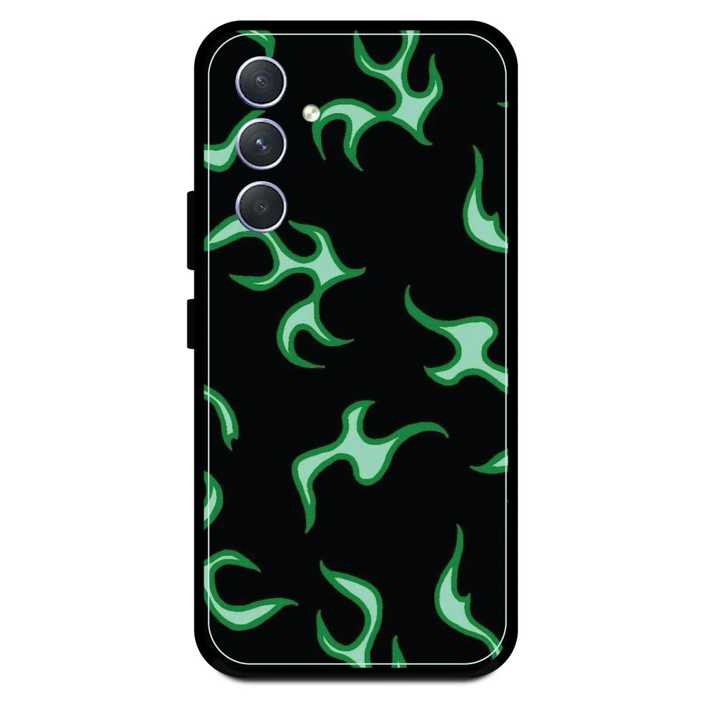 Green Flames - Armor Case For Samsung Models Samsung A54 5G