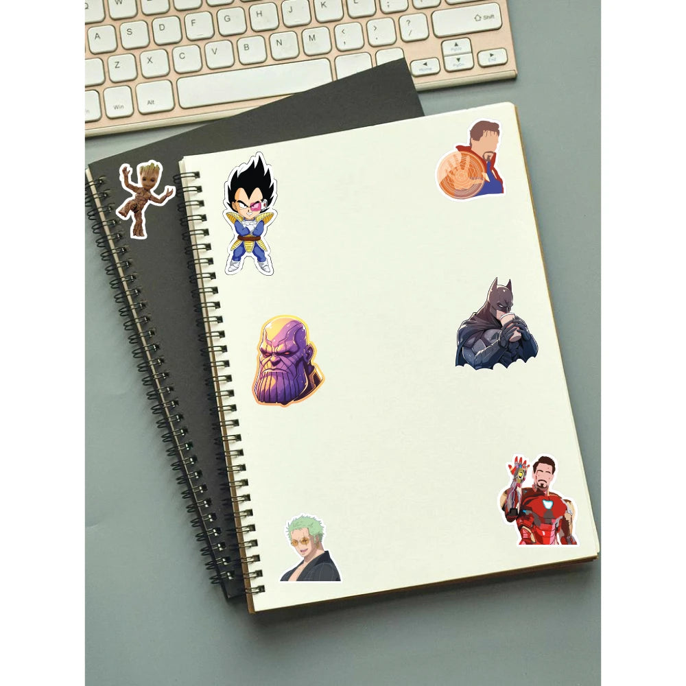 Anime Superhero Stickers Pack – 40 Waterproof Stickers Infographic
