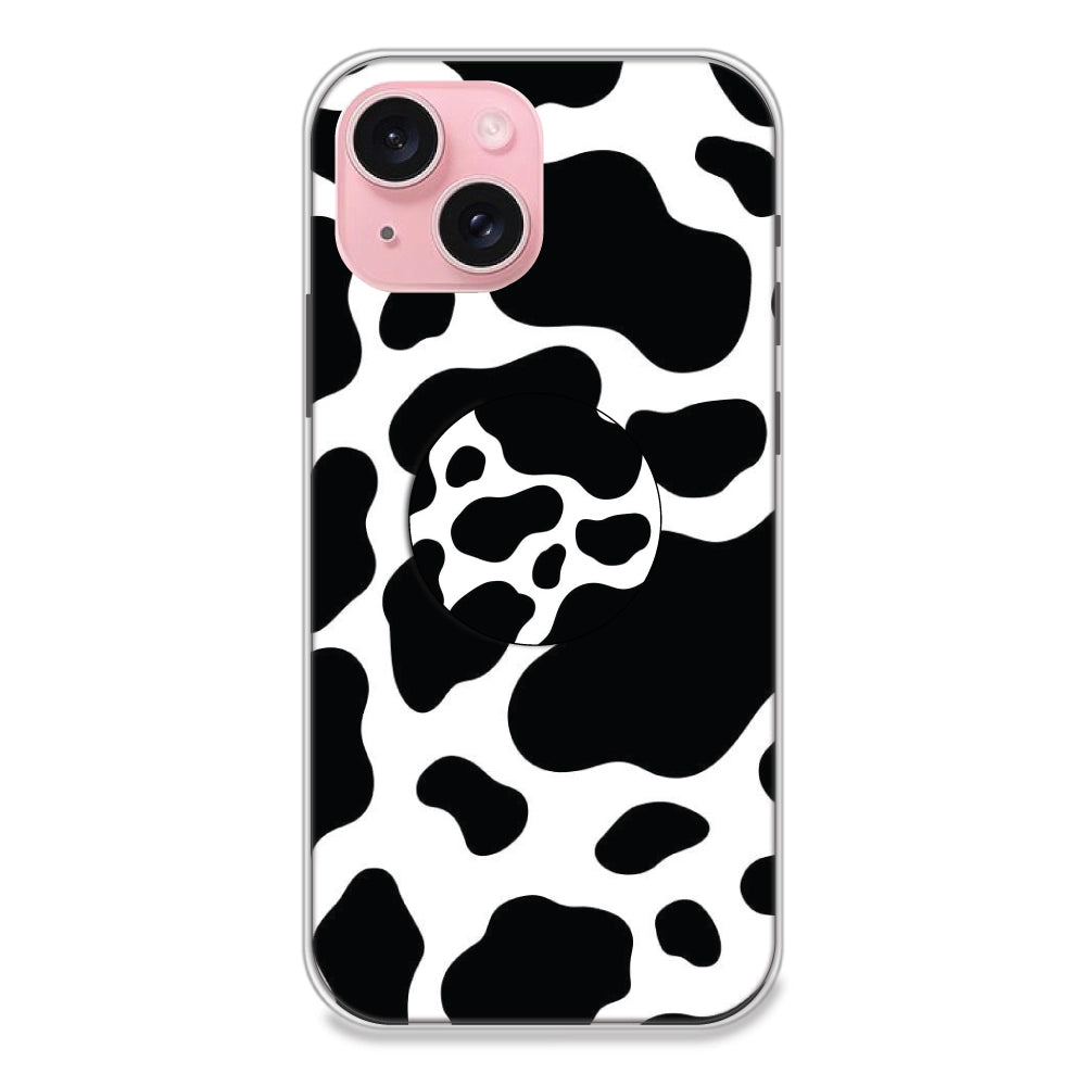 Cow Print - Silicone Grip Case For Apple iPhone Models - iPhone 15