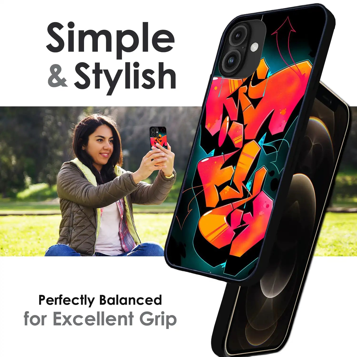 'Graffiti Fire - Glossy Metal Silicone Case For Apple iPhone Infographic