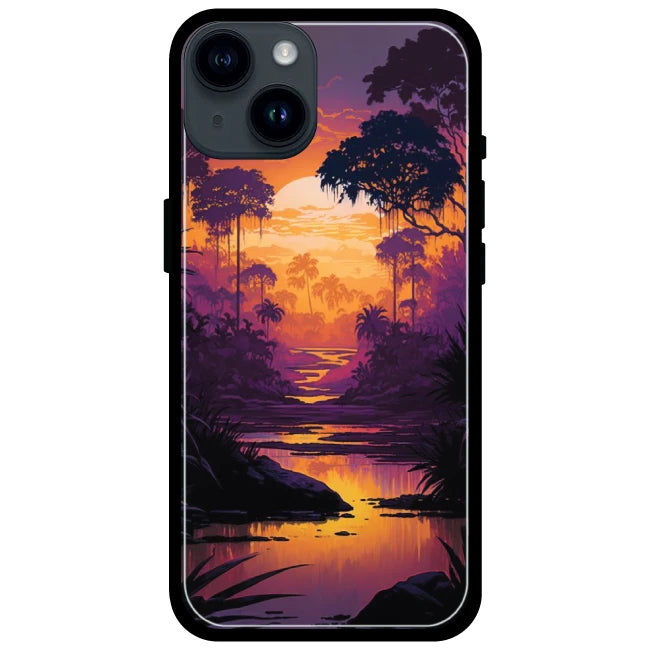 Mountains And The River - Glossy Metal Silicone Case For Apple iPhone Models- Apple iPhone 15