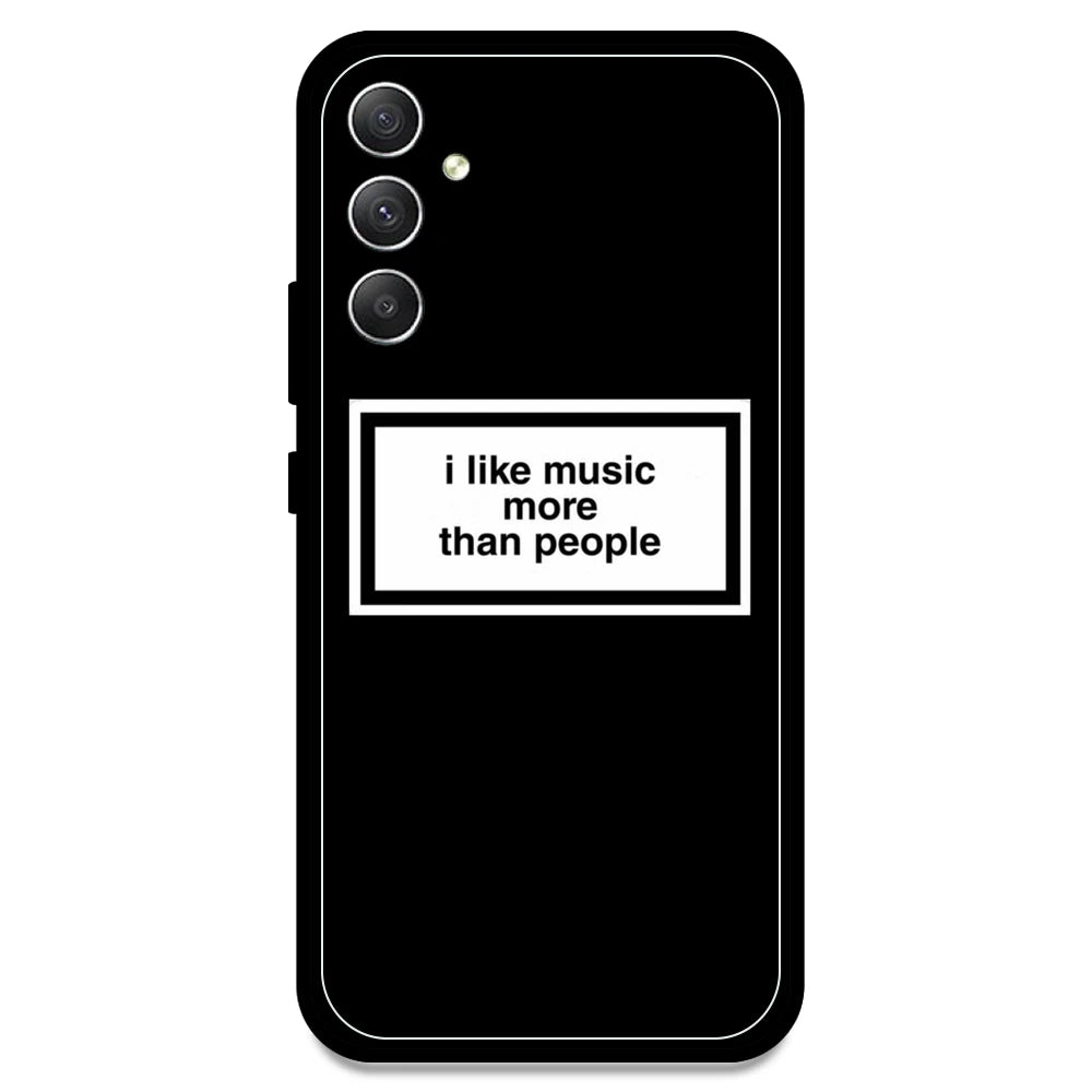 'I Like Music More Than People' - Armor Case For Samsung Models Samsung A34 5G