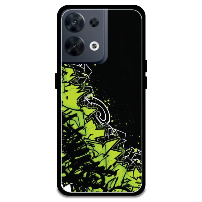 Green Graffiti - Armor Case For Oppo Models Oppo Reno 8 5G