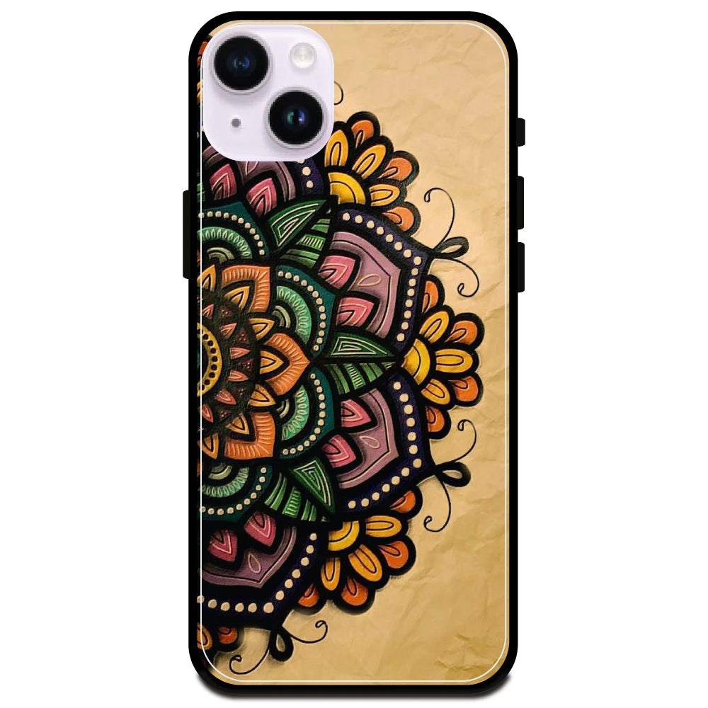 Mandala Art - Glossy Metal Silicone Case For Apple iPhone Models- Apple iPhone 15 Plus