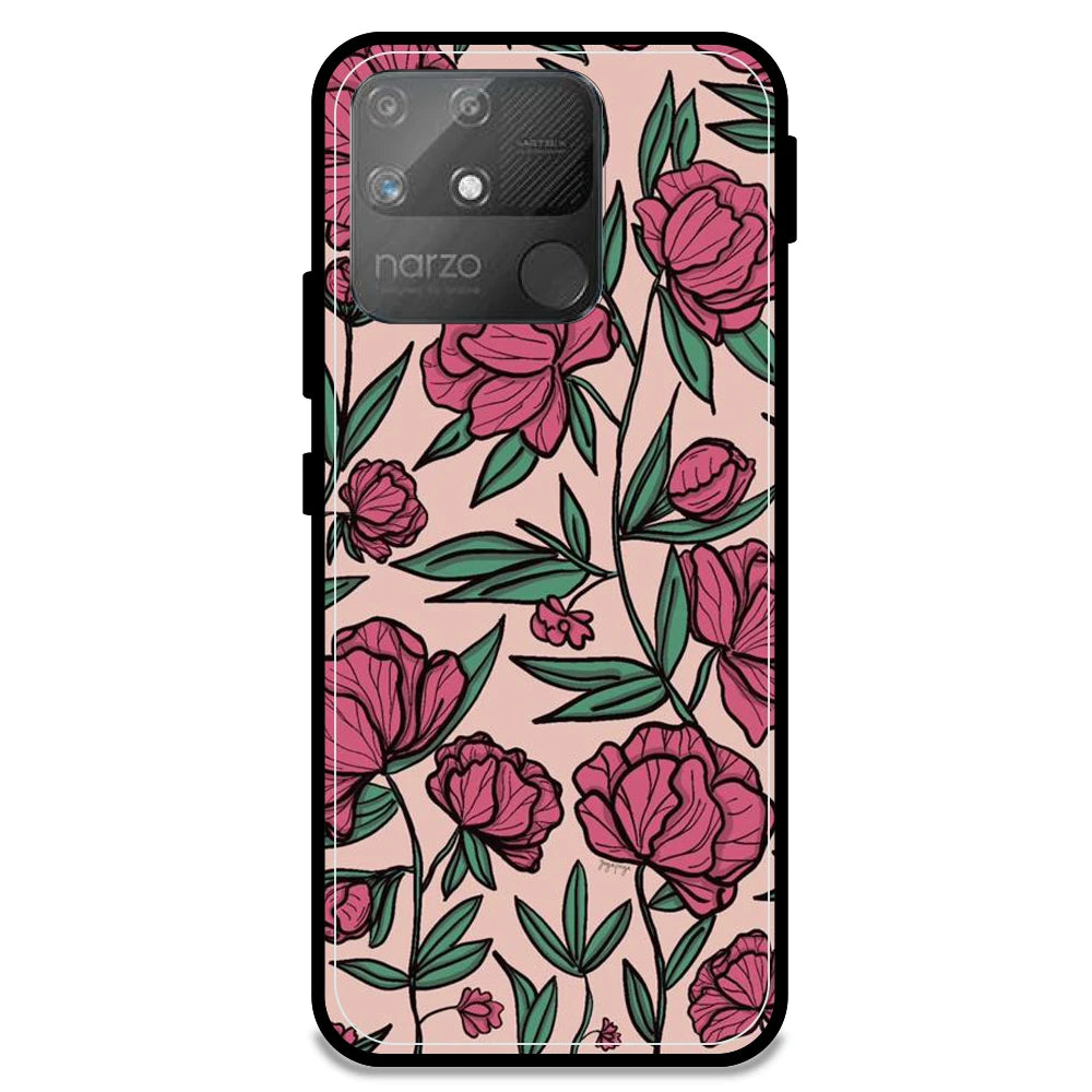 Pink Roses - Armor Case For Realme Models Realme Narzo 50A