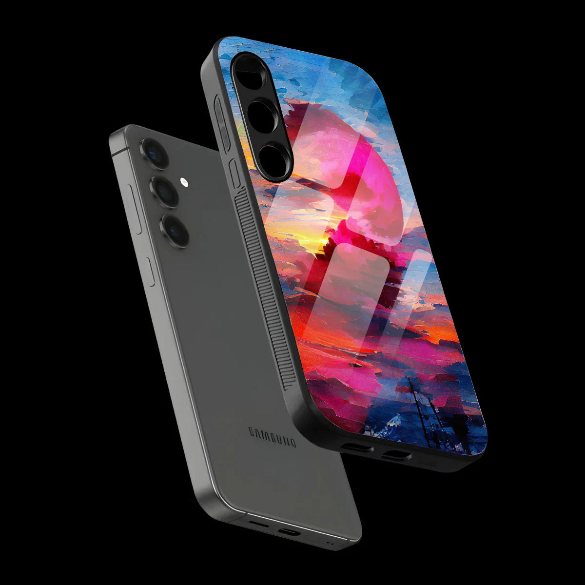 Abstract Sunset Vibes - Glass Case For Samsung Galaxy Infographic