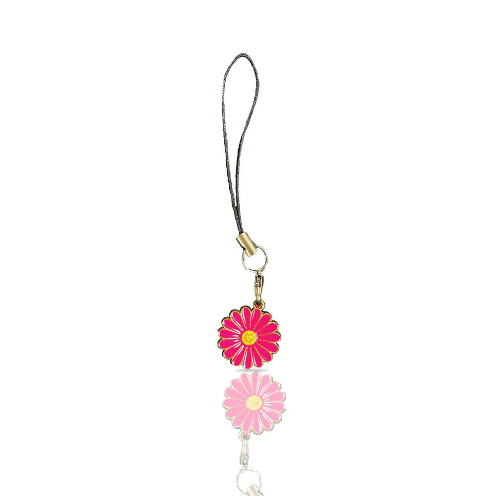 Pink Daisy - Mini Phone Charm