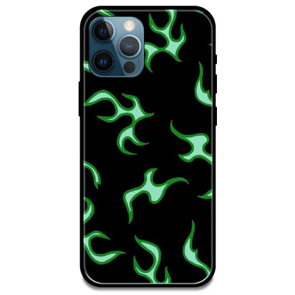 Green Flames -  Armor Case For Apple iPhone Models iphone 14 pro