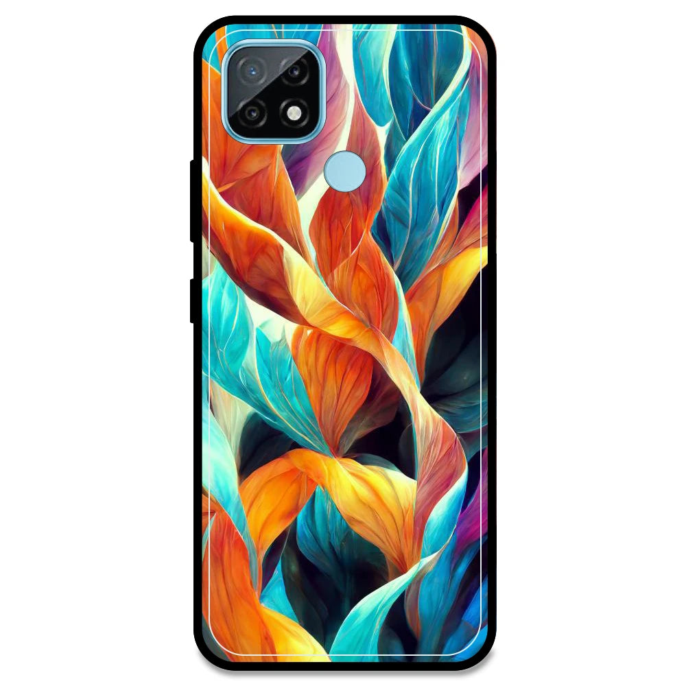 Leaves Abstract Art - Armor Case For Realme Models Realme C21 (2021)