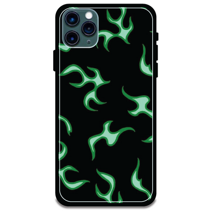 Green Flames -  Armor Case For Apple iPhone Models iphone 11 pro