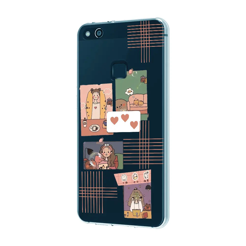 Cute Girl Collage - Clear Printed Silicone Case For Apple iPhone Models infographic