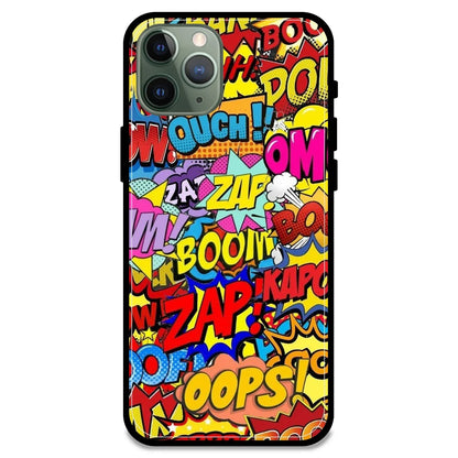 Comic Pop Art - Glossy Metal Silicone Case For Apple iPhone Models- Apple iPhone 11 pro max