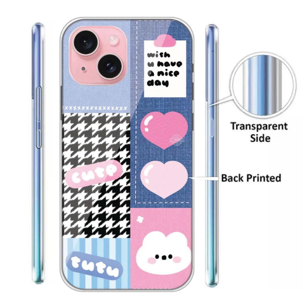 Cute Pink Bear Collage - Silicone  Case For Apple iPhone Models infographic