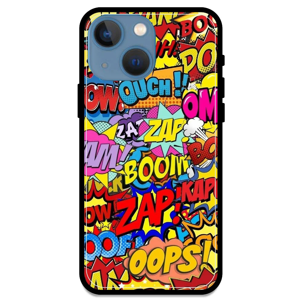 Comic Pop Art - Glossy Metal Silicone Case For Apple iPhone Models- Apple iPhone 13 mini