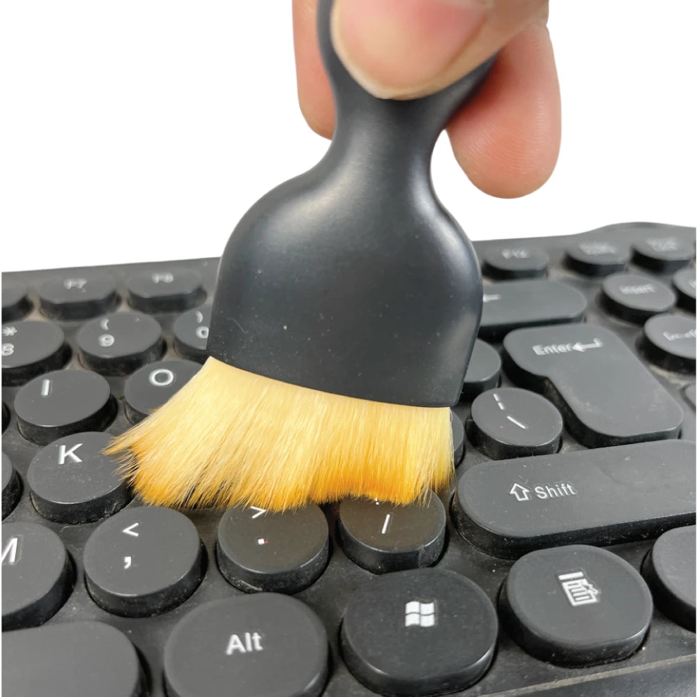 Multipurpose Equipment Cleaning Brush with Protective Case – Soft Bristles for Dust & Debris Infographic
