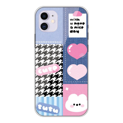 Cute Pink Bear Collage - Silicone  For Apple iPhone Models Apple iPhone  11