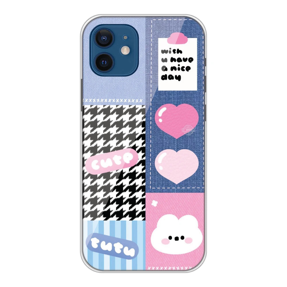 Cute Pink Bear Collage - Silicone  Case For Apple iPhone Models Apple iPhone  12