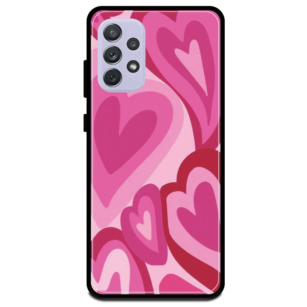 Pink Mini Hearts - Armor Case For Samsung Models Samsung A72