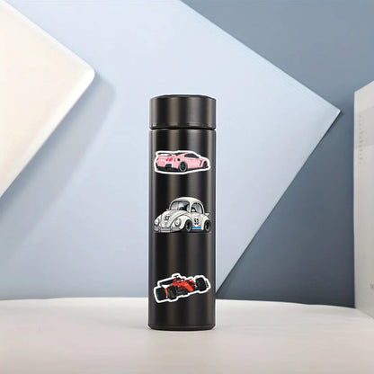  Car Racing Stickers Pack – 40 Supercar Waterproof Stickers Infographic