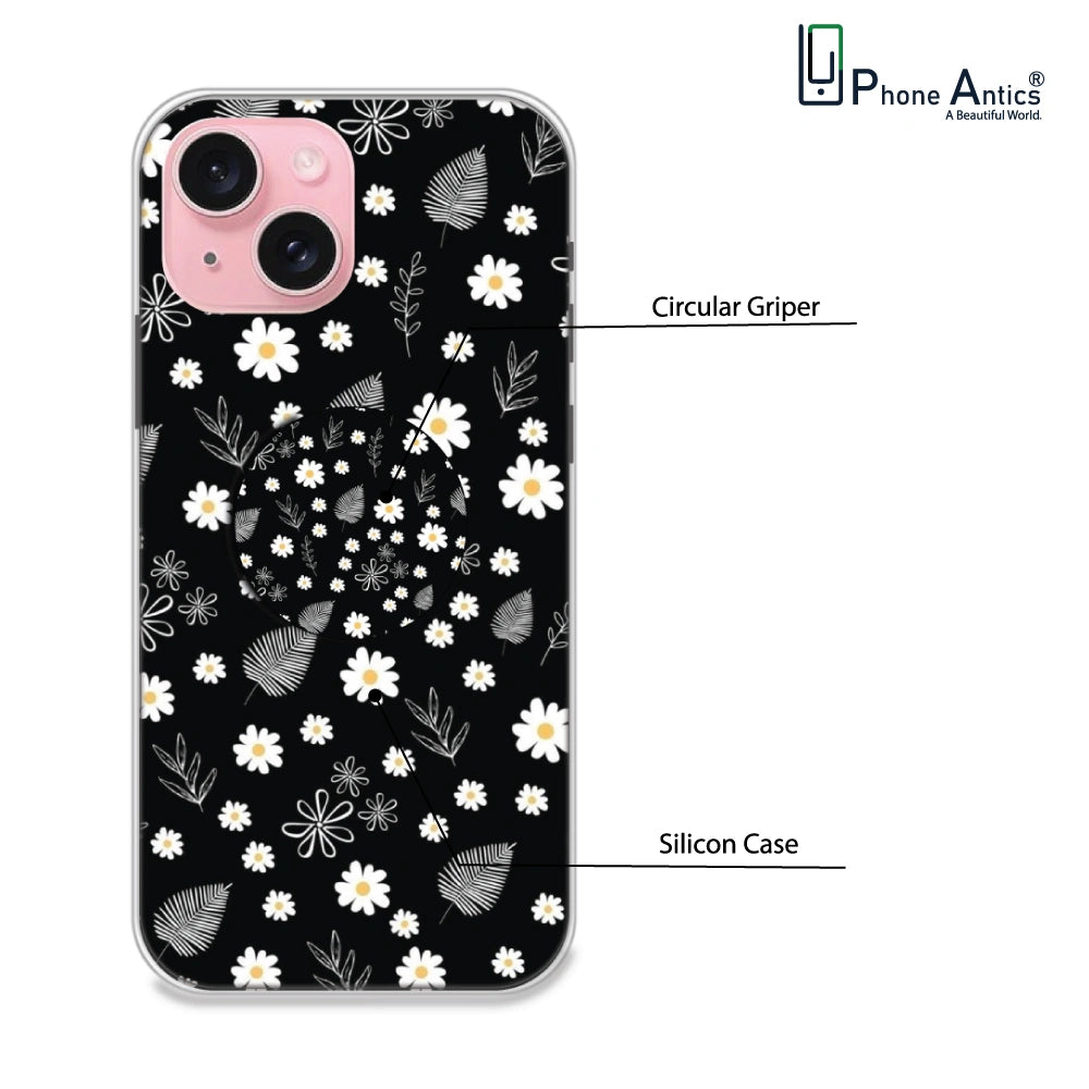 Daisies - Silicone Grip Case For Apple iPhone Models iPhone 15 infographic