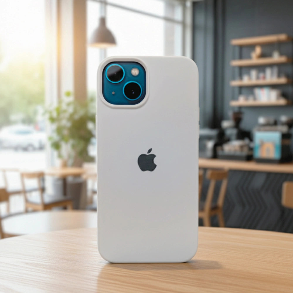 White Liquid Silicone Case For Apple iPhone Models Infographic