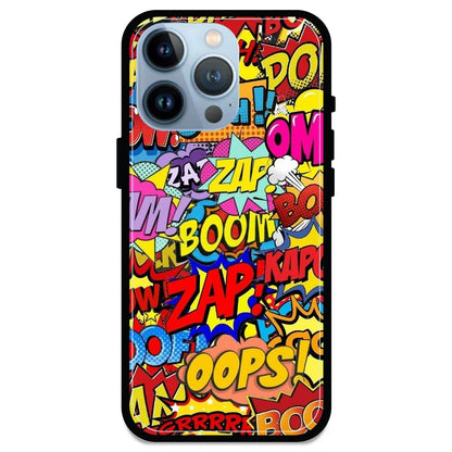 Comic Pop Art - Glossy Metal Silicone Case For Apple iPhone Models- Apple iPhone 13 pro max