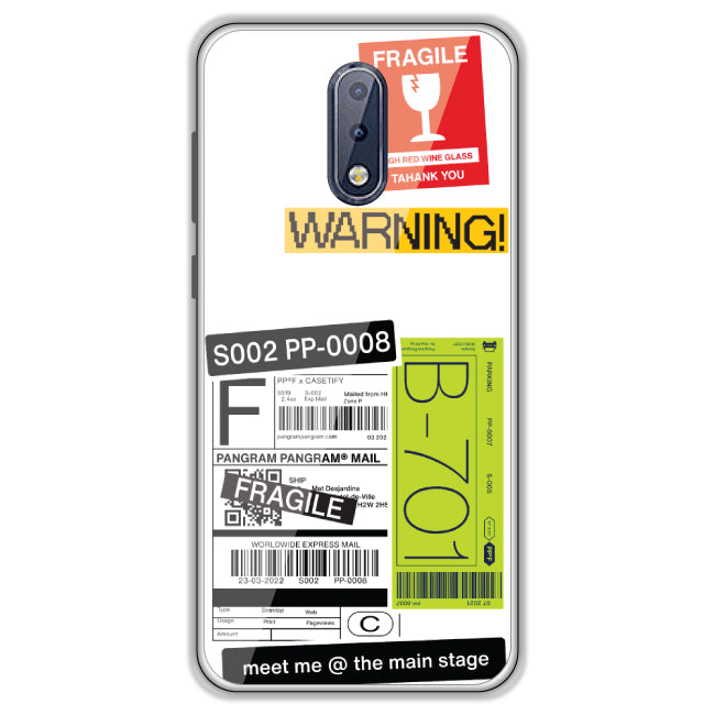 Fragile Labels - Clear Printed Case For Nokia Models nokia 6.1 plus
