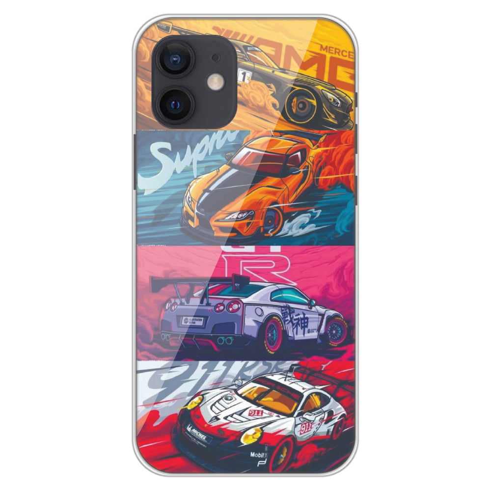 Sports Cars - Clear Printed Case For iPhone Models iphone 12