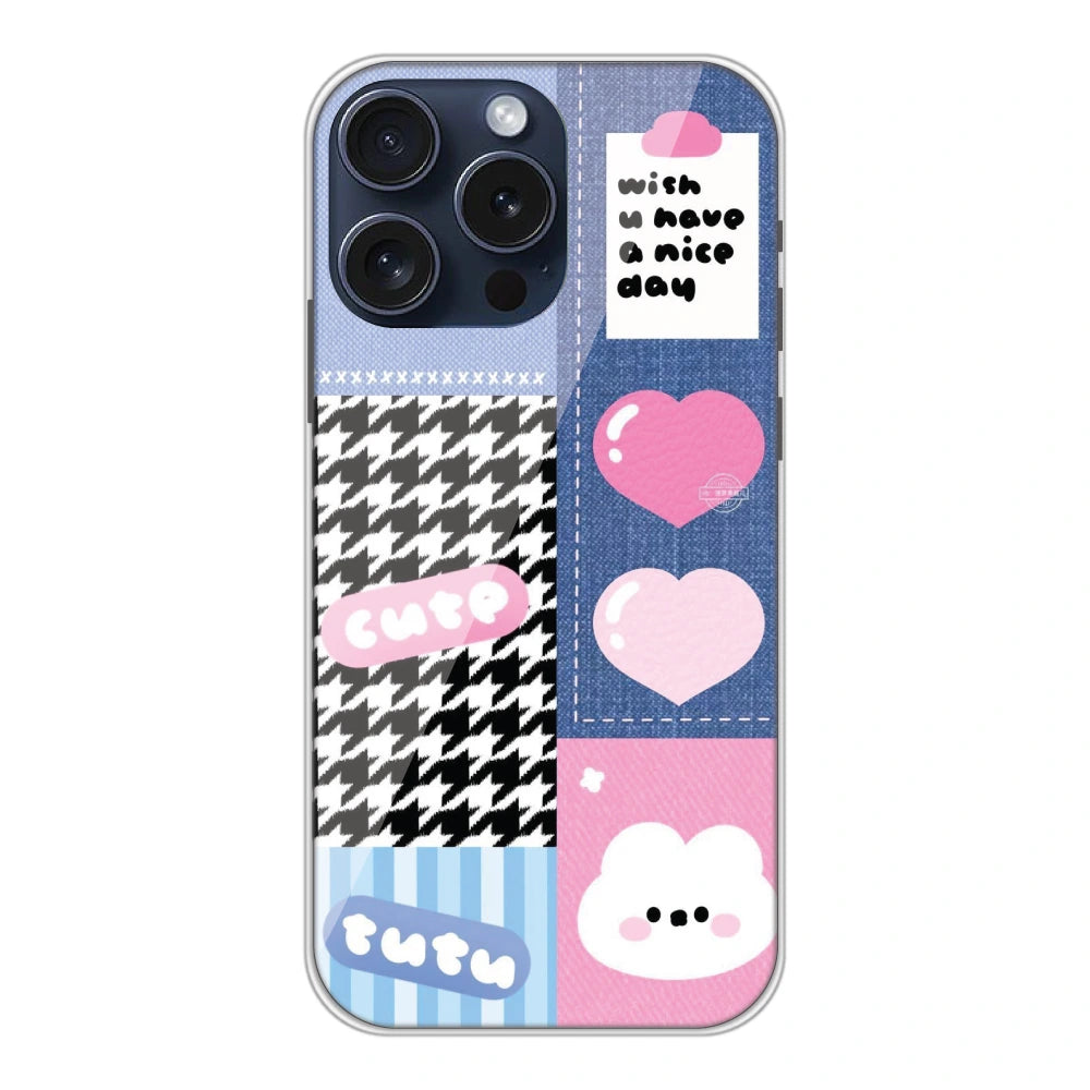 Cute Pink Bear Collage - Silicone Case For Apple iPhone Models apple iphone 15 pro