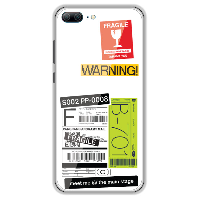 Fragile Labels - Clear Printed Case For Honor Models