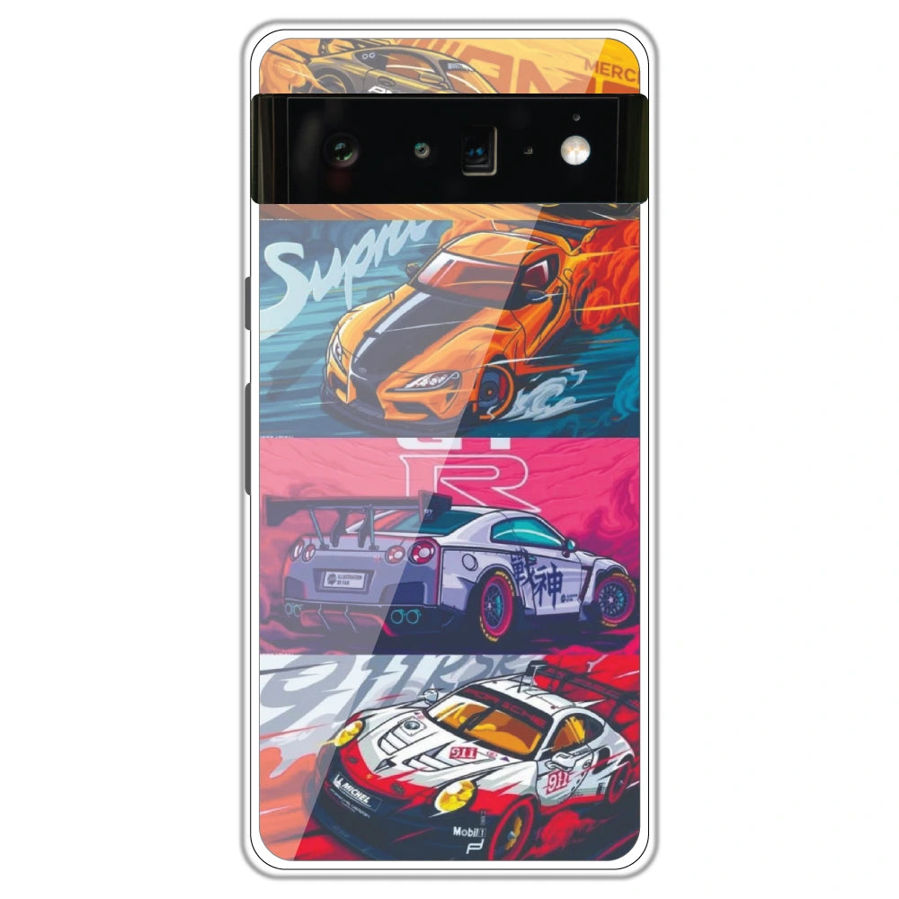 Sports Cars - Clear Printed Case For Google Models google pixel 6 Pro