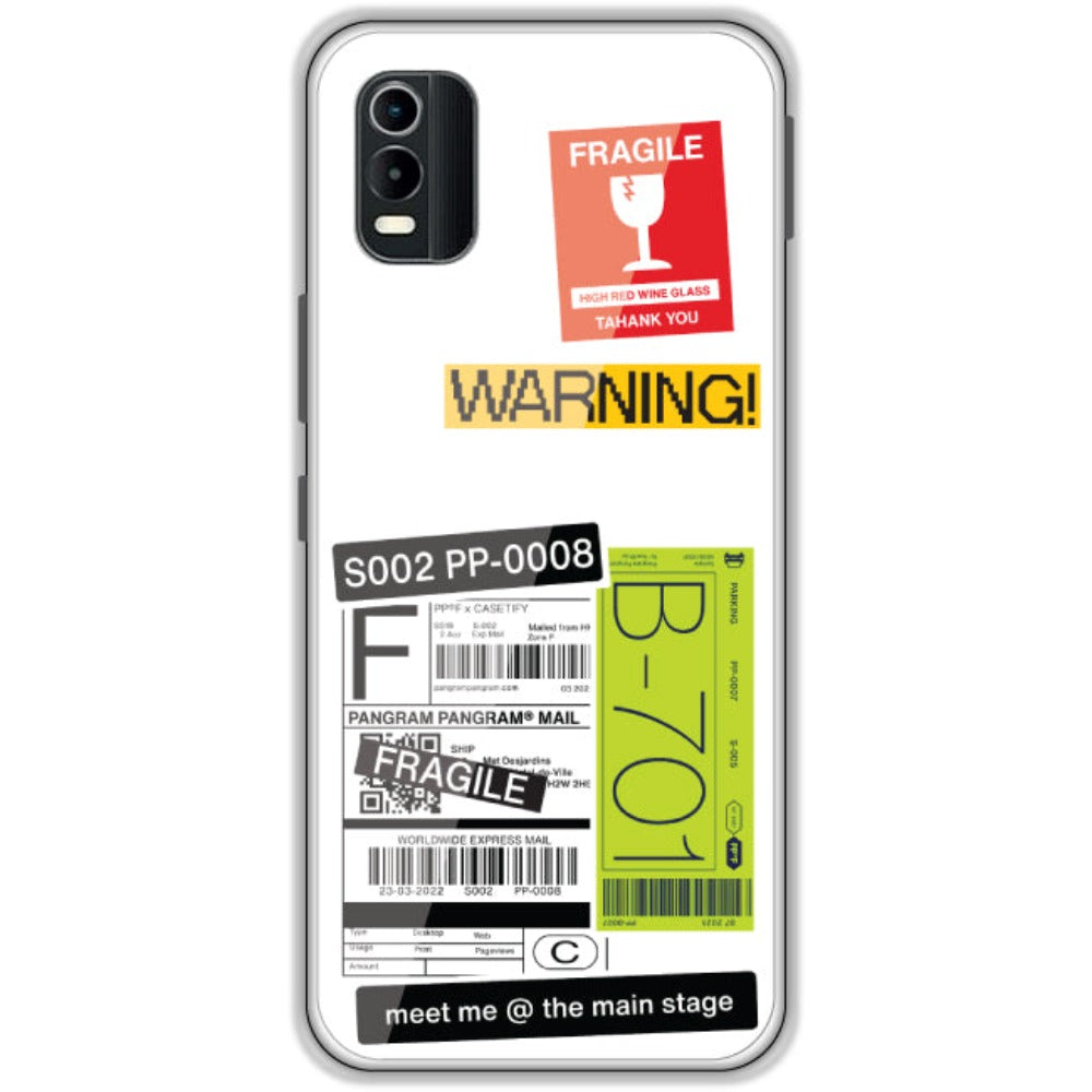 Fragile Labels - Clear Printed Case For Nokia Models nokia c21 plus