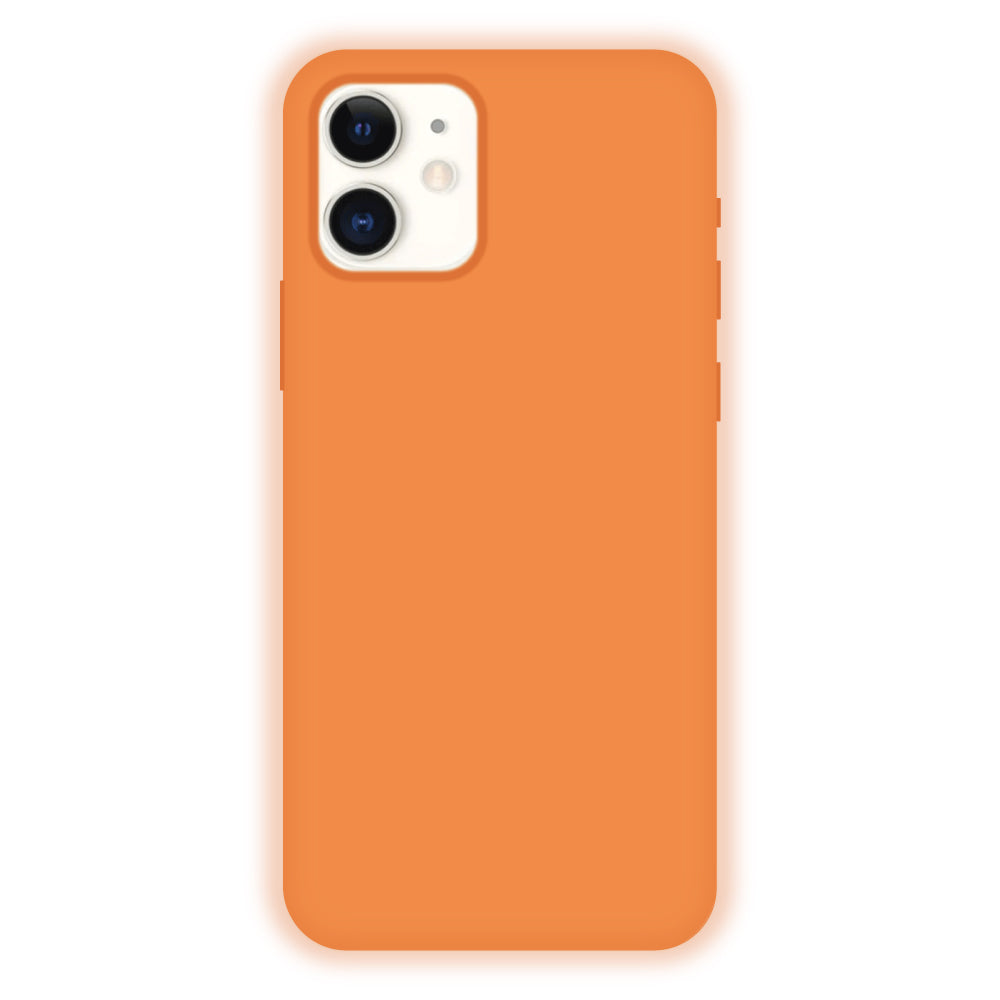 Orange Liquid Silicon Case For Apple iPhone Models