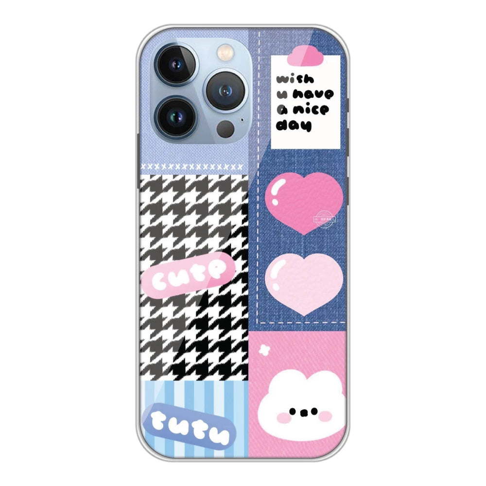 Cute Pink Bear Collage - Silicone Case For Apple iPhone Models apple iphone 13 pro