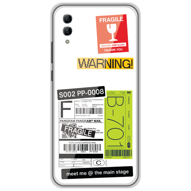 Fragile Labels - Clear Printed Case For Honor Models