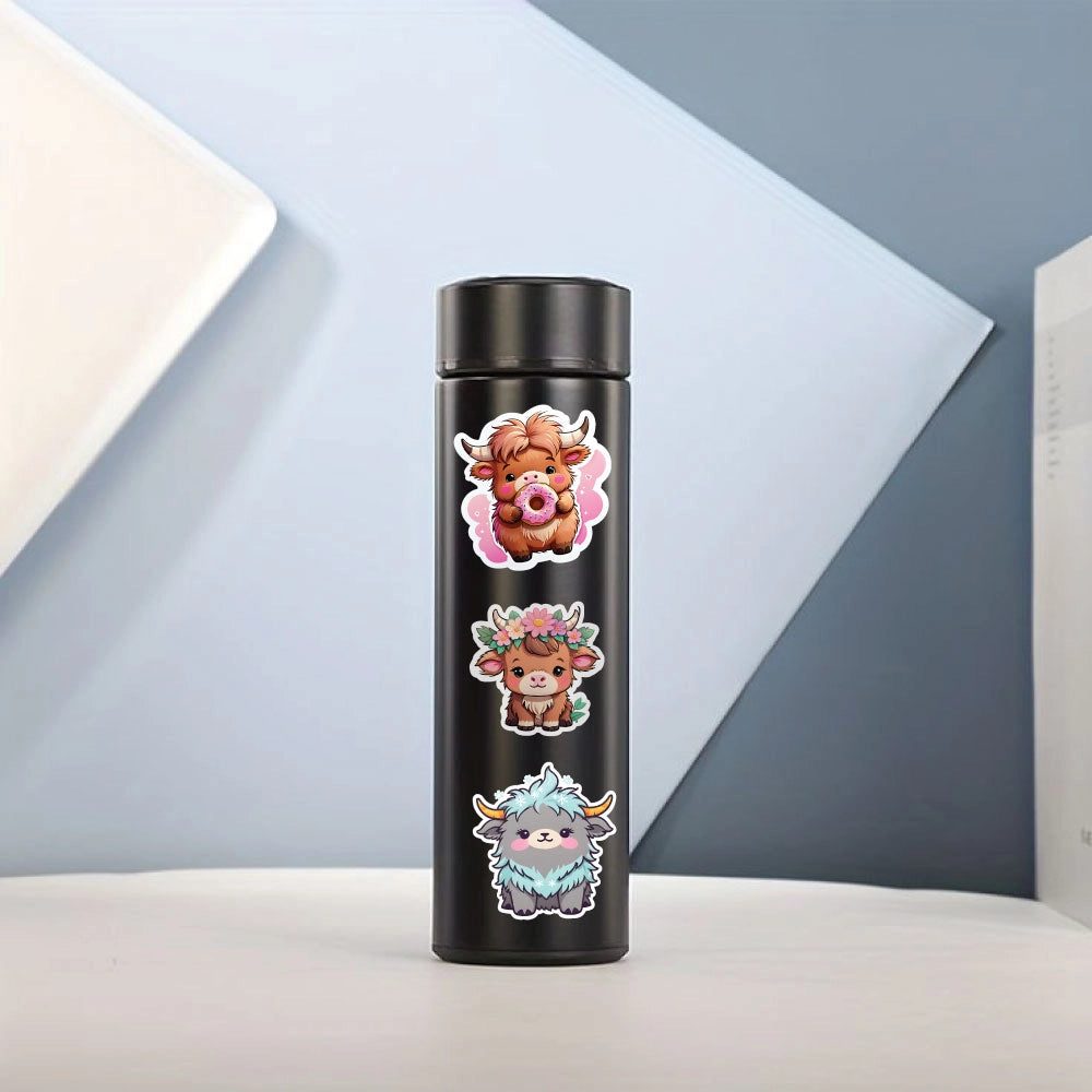 Highland Cow – 40 Waterproof Aesthetic Stickers for Phone Cases, Clear Covers, Journals, Scrapbooks & More Infographic