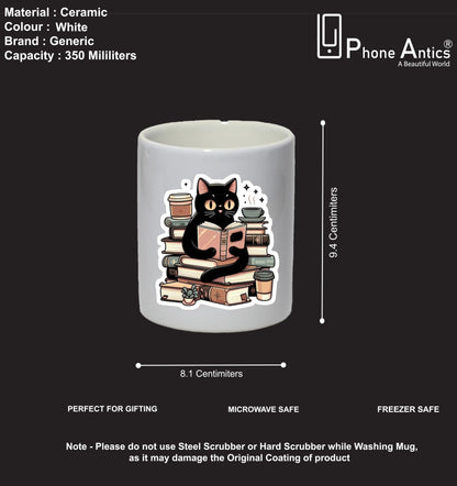 Reading Cat - Mug Infographic