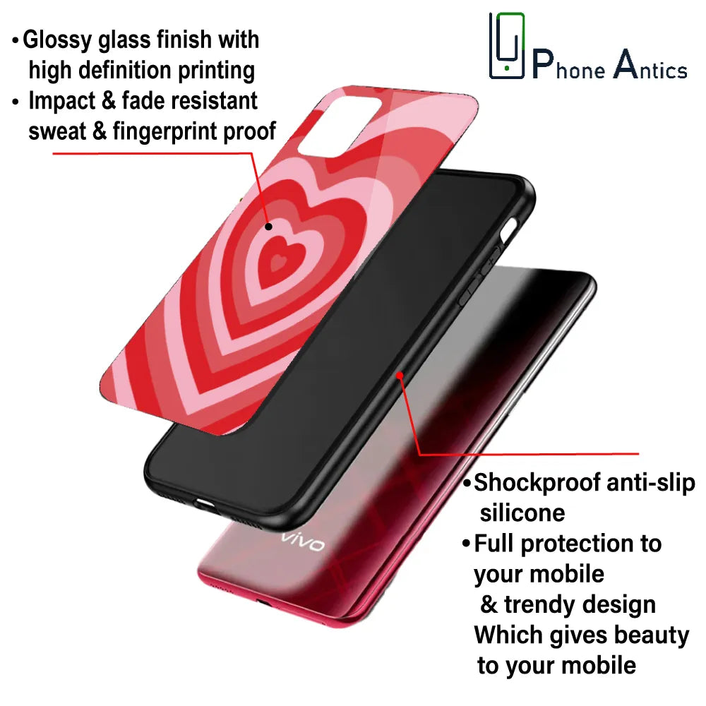 'Red Hearts - Glass Case For Apple iPhone Infographic